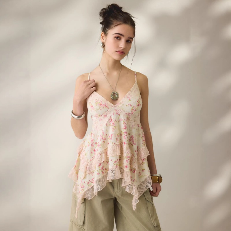 Vintage Floral Chiffon Cami To – Cami Top Lace Bewertung und Preis
