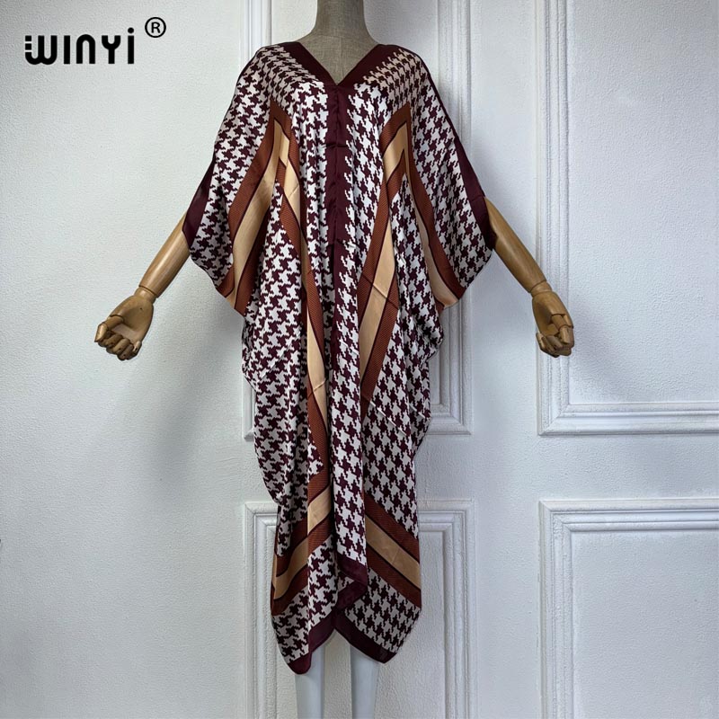 WINYI Summer african V-neck dr – Robe Silk Women Bewertung und Preis