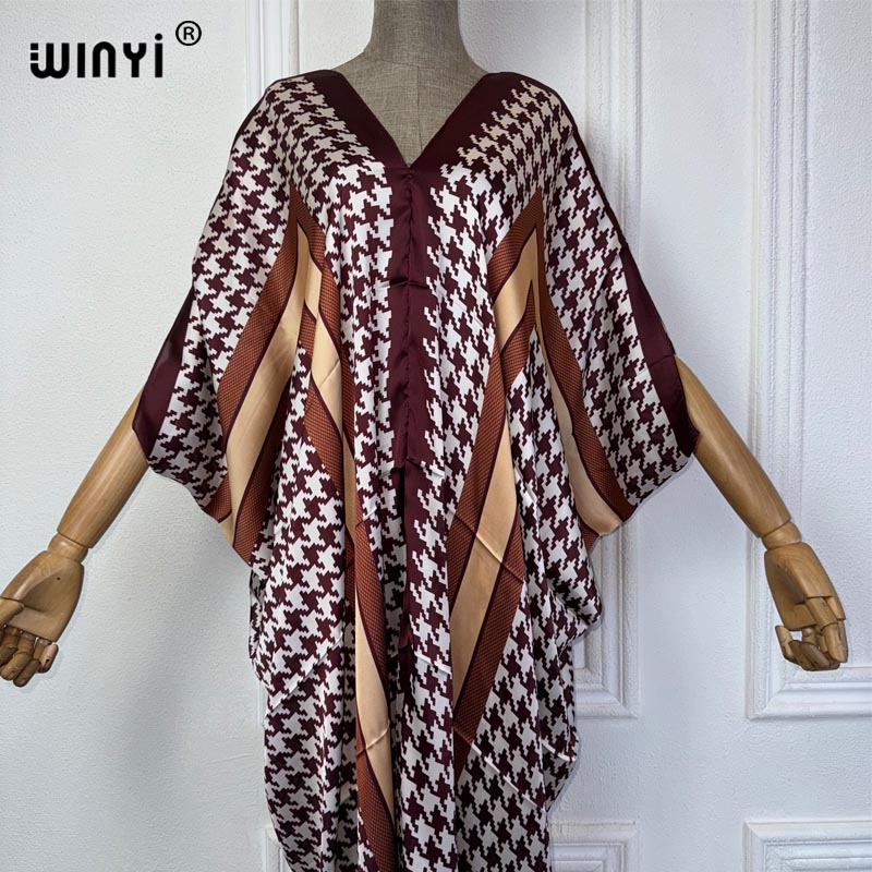 WINYI Summer african V-neck dr – Robe Silk Women Bewertung und Preis
