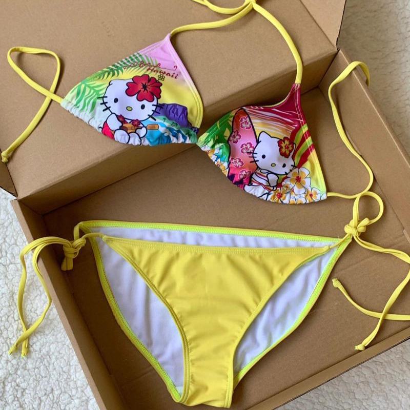 Y2K Girls Kawaii Hello Kittys  – Thong Bikini Women Bewertung und Preis